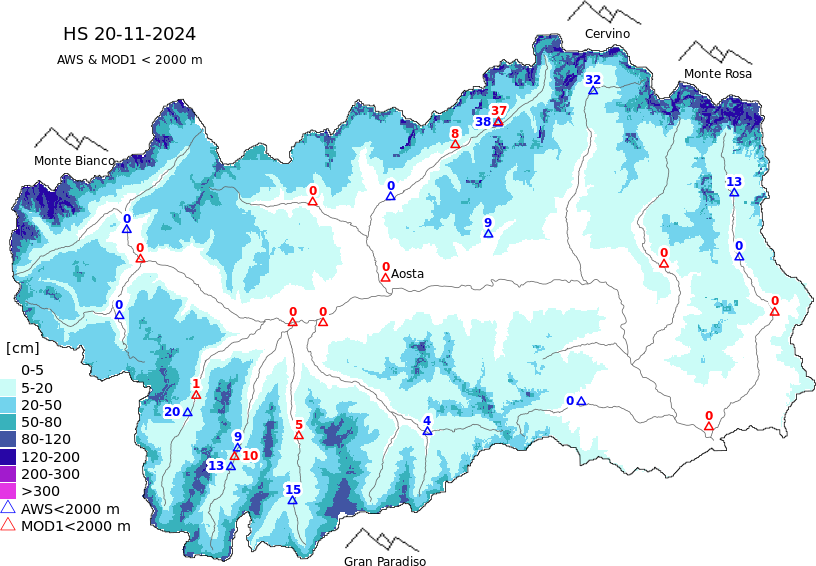 Altezza neve+dati < 2000m