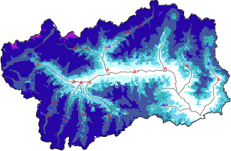 Snow depth + data < 2000m