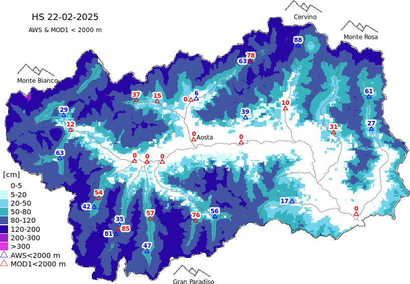 Altezza neve+dati < 2000m