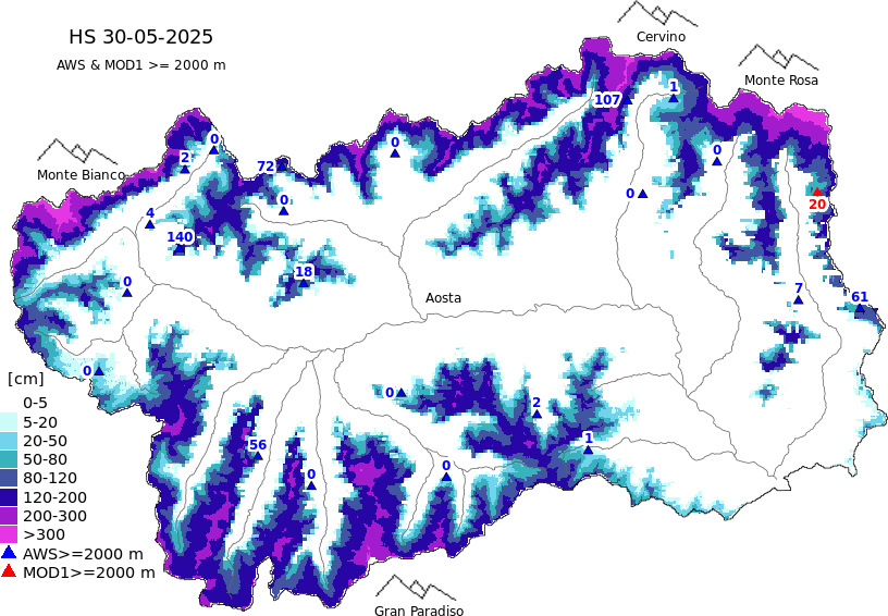 Enneigement + données ≥ 2000m