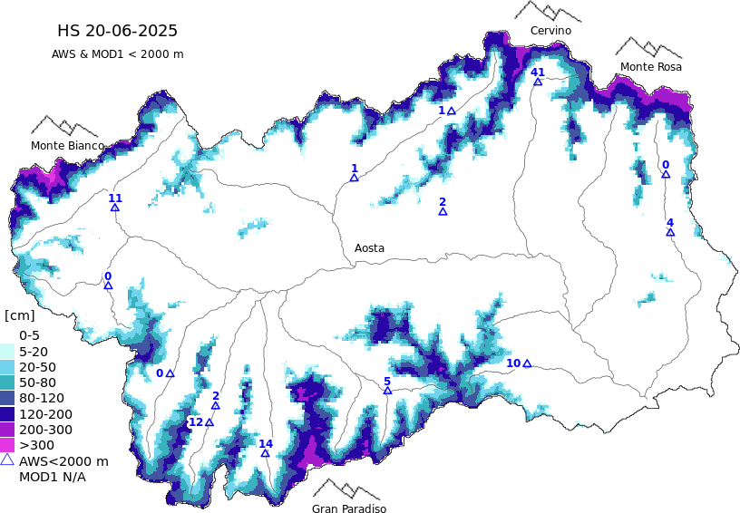 Enneigement + données < 2000m
