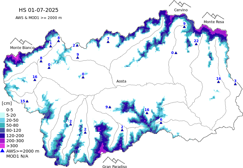 Enneigement + données ≥ 2000m