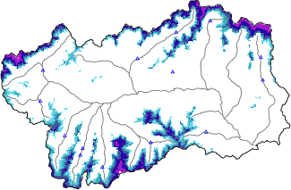 Snow depth + data < 2000m