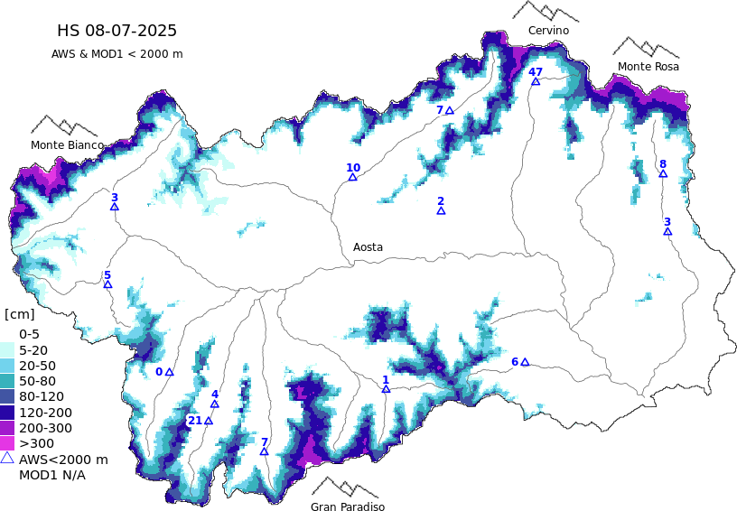 Altezza neve+dati < 2000m