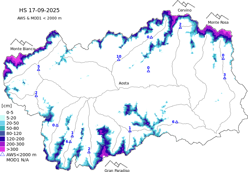 Altezza neve+dati < 2000m