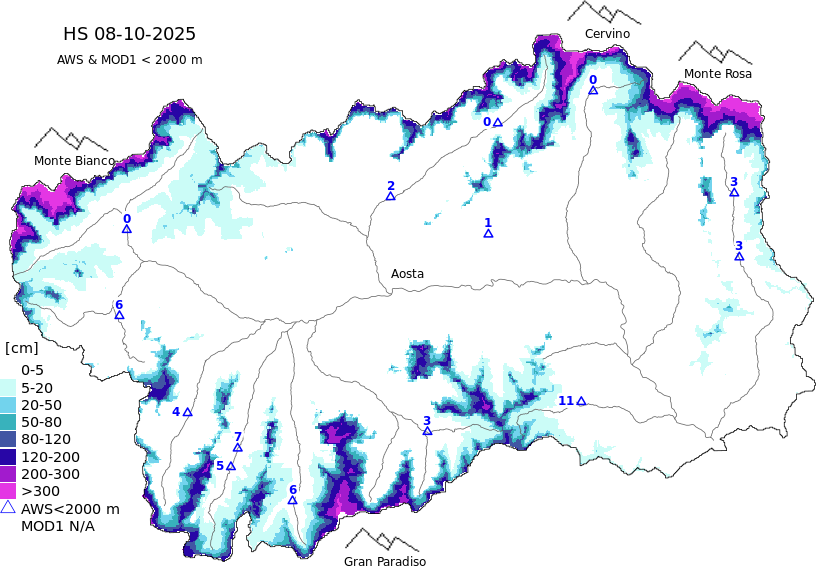 Altezza neve+dati < 2000m