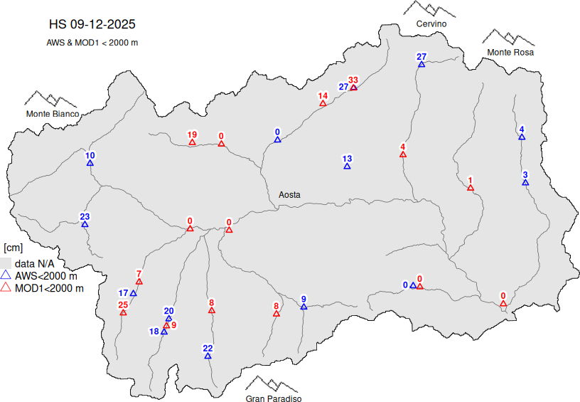 Altezza neve+dati < 2000m