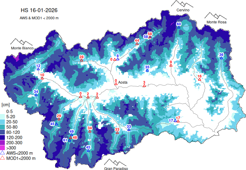 Altezza neve+dati < 2000m