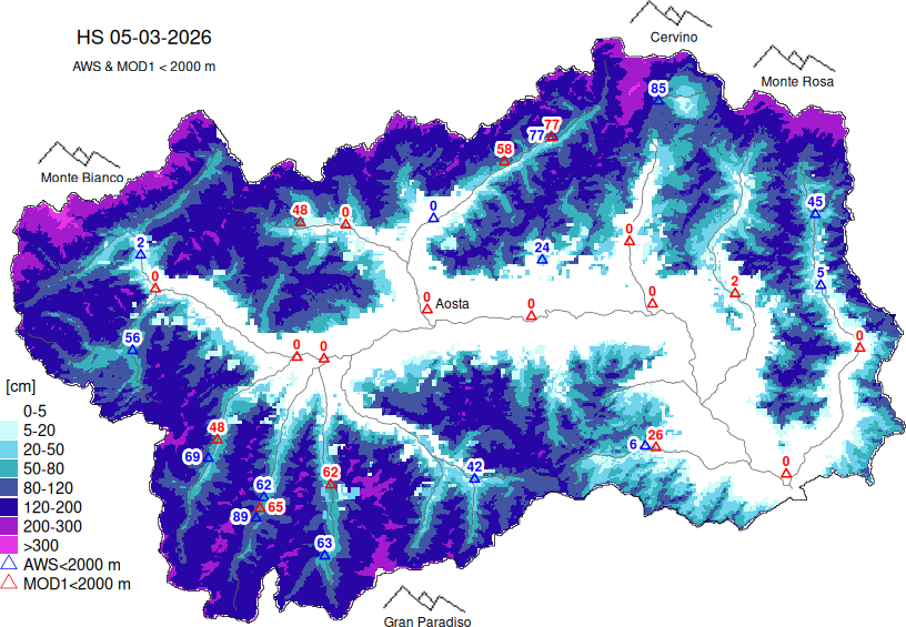 Altezza neve+dati < 2000m