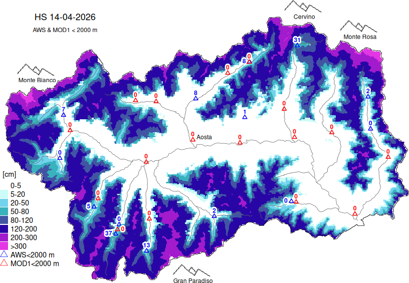 Altezza neve+dati < 2000m