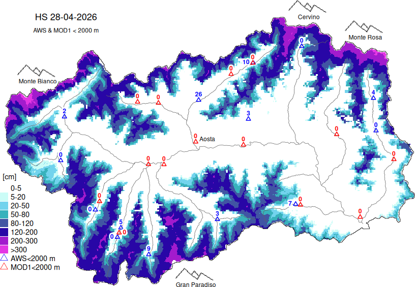 Enneigement + données < 2000m