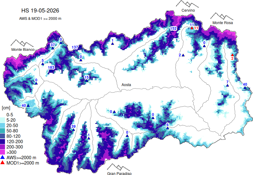 Enneigement + données ≥ 2000m