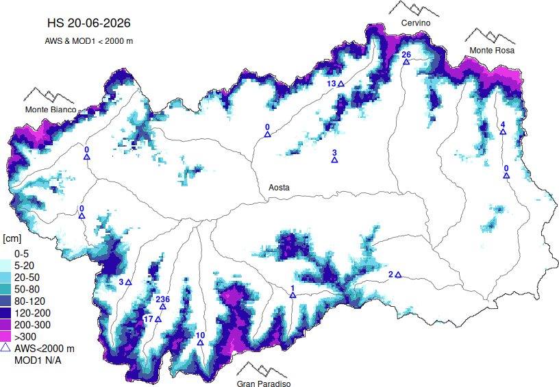 Altezza neve+dati < 2000m