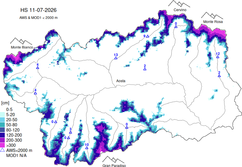 Altezza neve+dati < 2000m