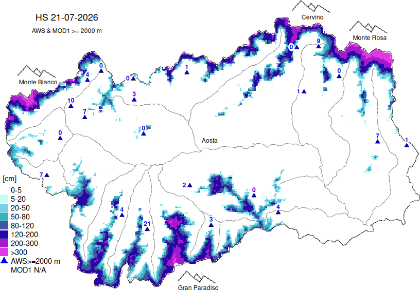 Enneigement + données ≥ 2000m