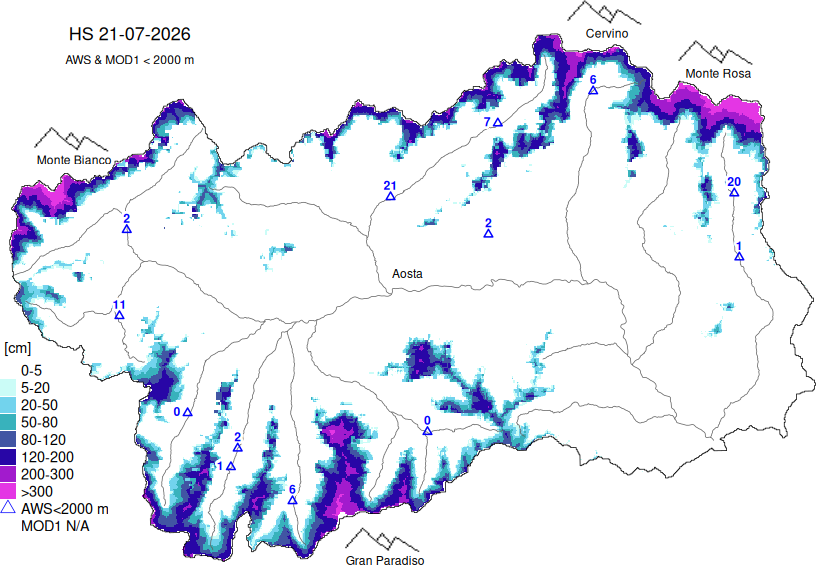 Enneigement + données < 2000m