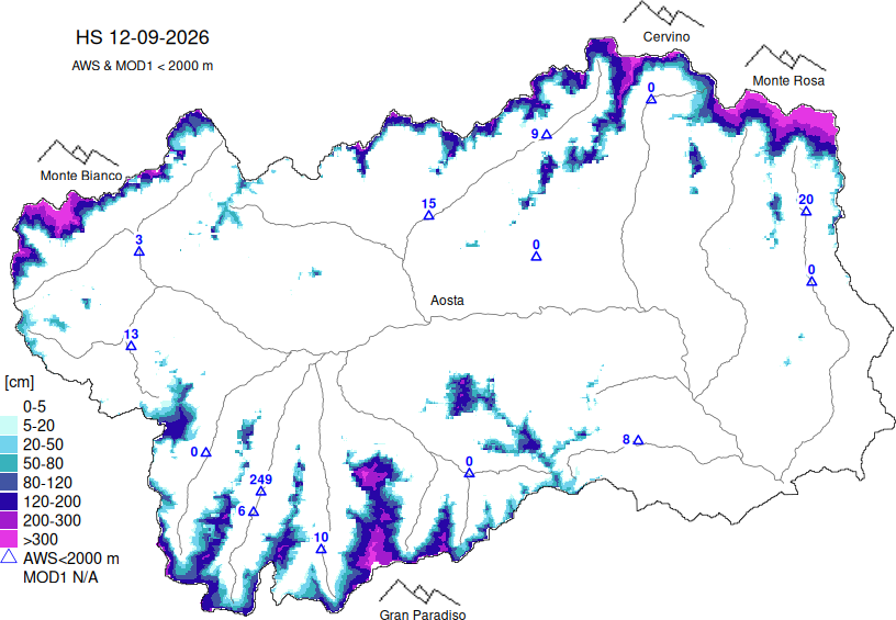 Altezza neve+dati < 2000m
